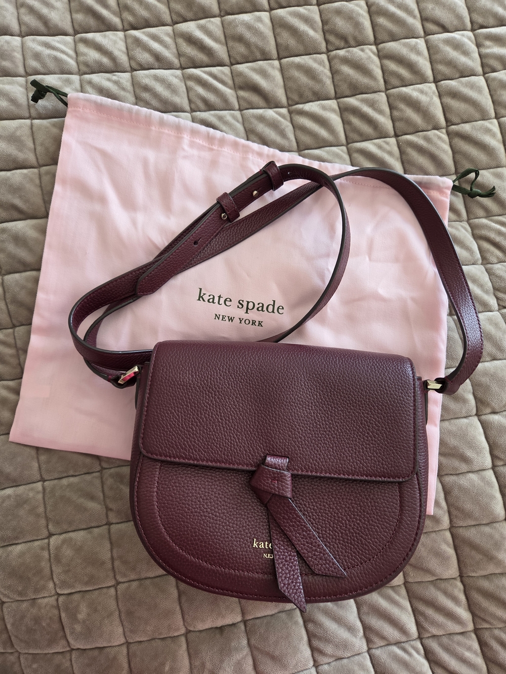 Kate Spade Burgundy Leather Crossbody Bag. #SW